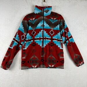 Creations by Cowpatti M/L Fleece‎ Jacket Aztec Southwestern Print Full Zip